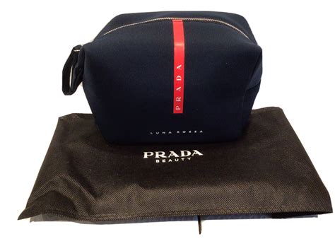 Prada Luna Rossa Ocean Pouch Navy Faux Leather Shaving 